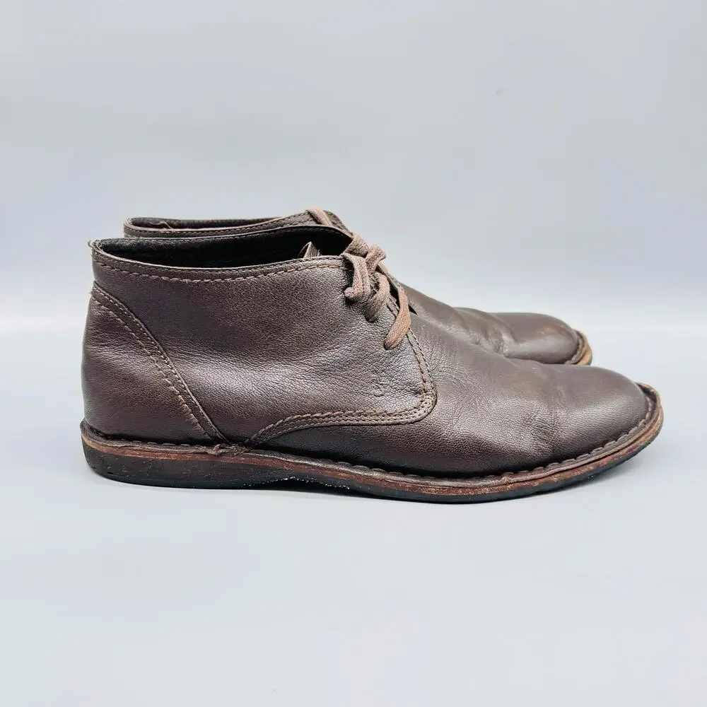 John Varvatos Boots Mens 10 Brown Leather Chukka Ankle Lace Up Casual Comfort